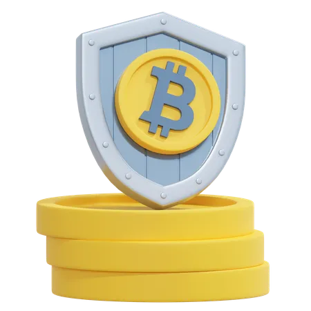 Bitcoin Asset Protection 3 D Crypto Icon Illustration 3D Icon