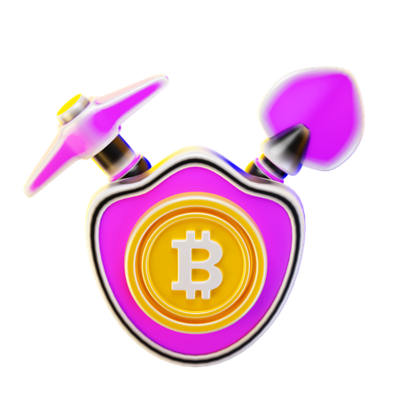 ビットコイン保護  3D Icon