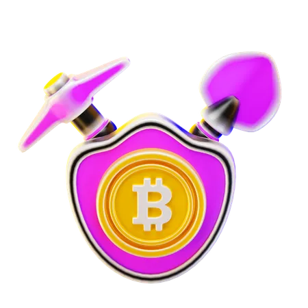 ビットコイン保護  3D Icon