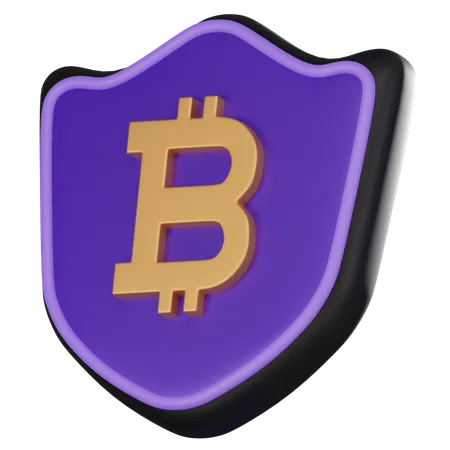 Bitcoin Protection  3D Icon