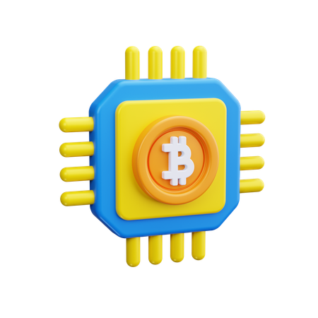 Bitcoin-Prozessor  3D Icon