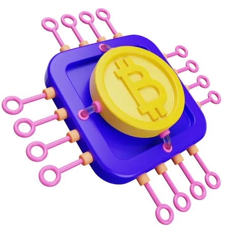 Bitcoin-Prozessor  3D Illustration