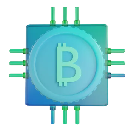 Bitcoin-Prozessor  3D Illustration