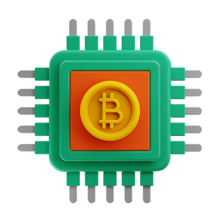 Bitcoin-Prozessor  3D Icon