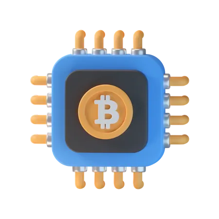 Bitcoin-Prozessor  3D Icon