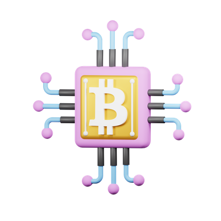 Bitcoin-Prozessor  3D Icon