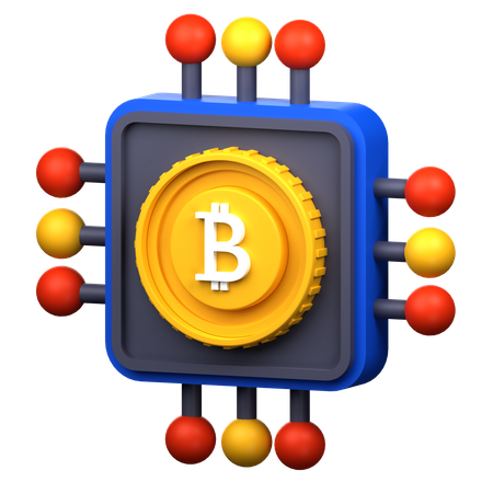 Bitcoin-Prozessor  3D Icon