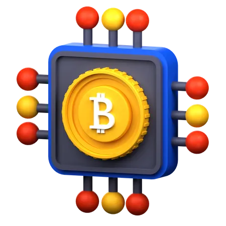 Bitcoin-Prozessor  3D Icon