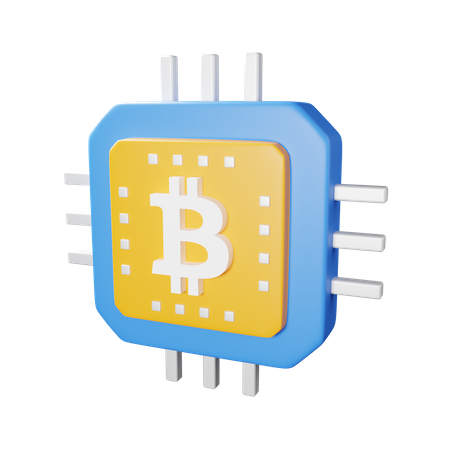 Bitcoin-Prozessorchip  3D Icon