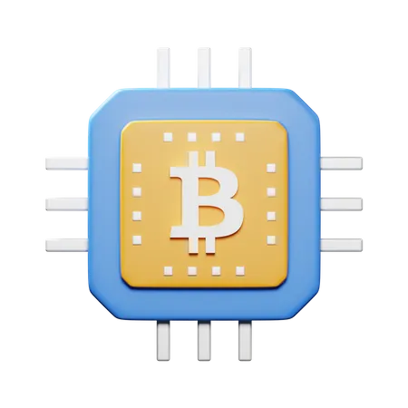 Bitcoin-Prozessorchip  3D Icon