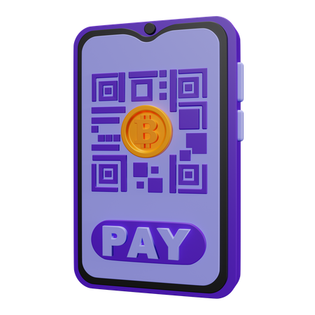 Bitcoin Qr  3D Icon