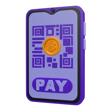 Bitcoin Qr  3D Icon