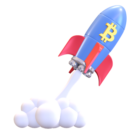 Bitcoin-Rakete  3D Icon