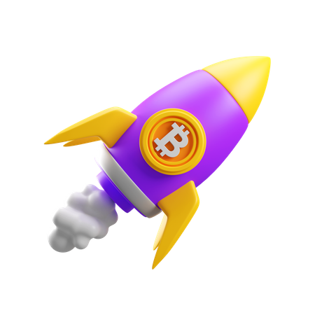 Bitcoin-Rakete  3D Icon