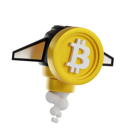 Bitcoin-Rakete  3D Icon