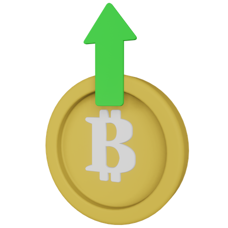 Bitcoin Rate Up 3D Illustration