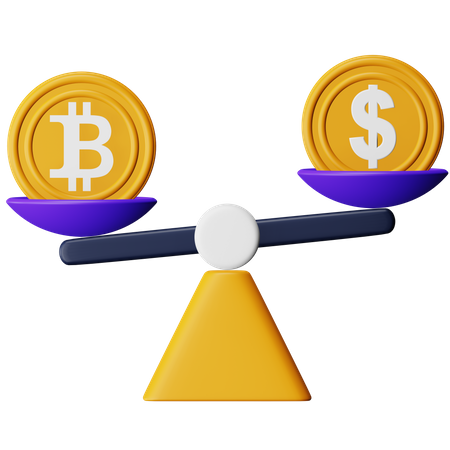 Bitcoin Ratio Rate  3D Icon