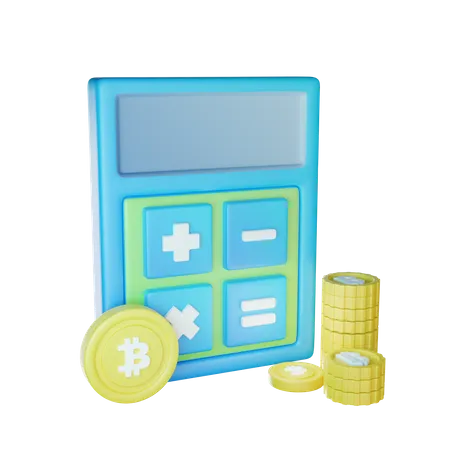 Bitcoin-Rechner  3D Icon