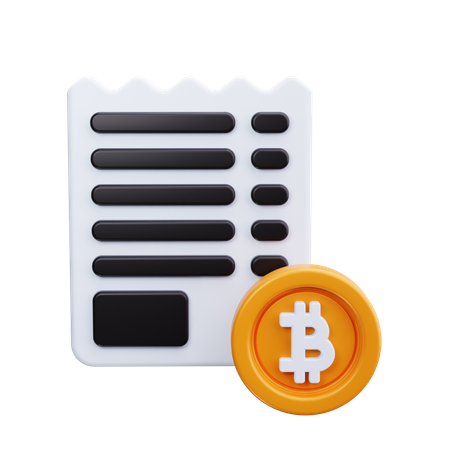 Bitcoin-Rechnung  3D Icon