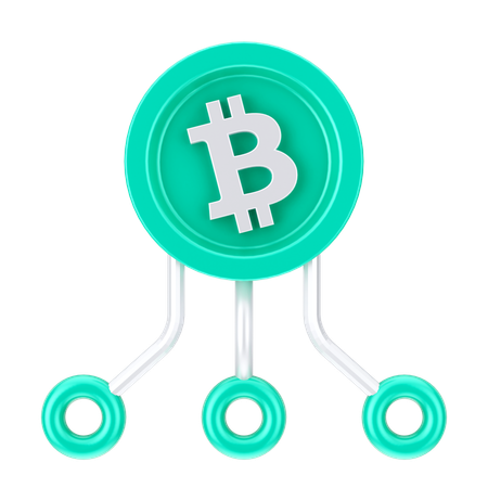 Rede Bitcoin  3D Icon