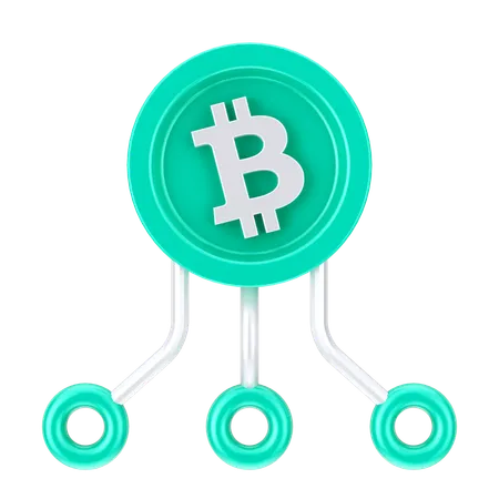 Rede Bitcoin  3D Icon