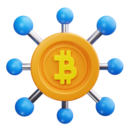 Rede Bitcoin  3D Icon