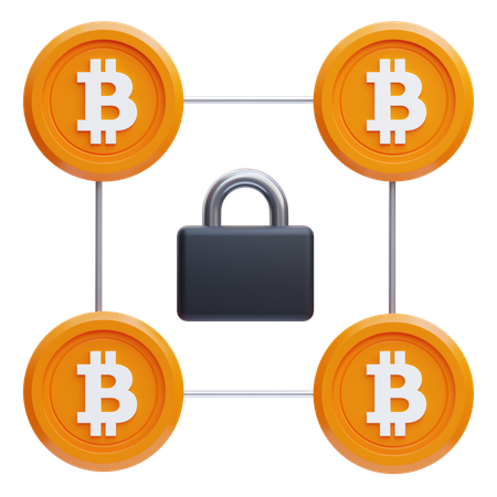 Segurança de rede bitcoin  3D Icon