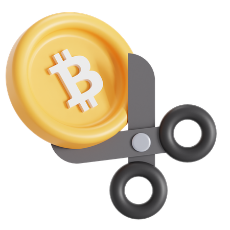 Reducción a la mitad de bitcoin  3D Icon