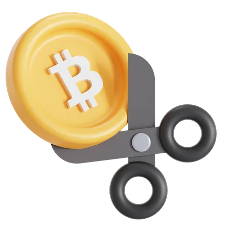 Reducción a la mitad de bitcoin  3D Icon