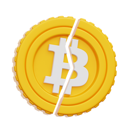 Reducción a la mitad de bitcoin  3D Icon