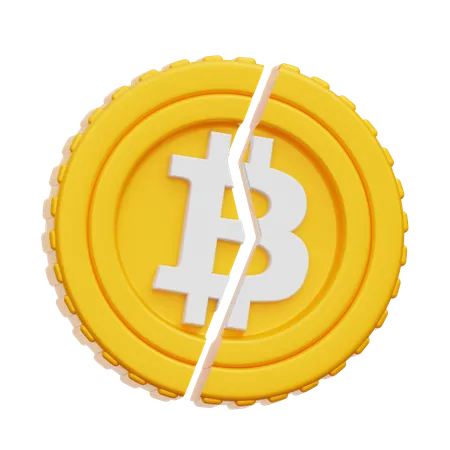 Reducción a la mitad de bitcoin  3D Icon