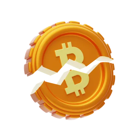 Reducción a la mitad de bitcoin  3D Icon