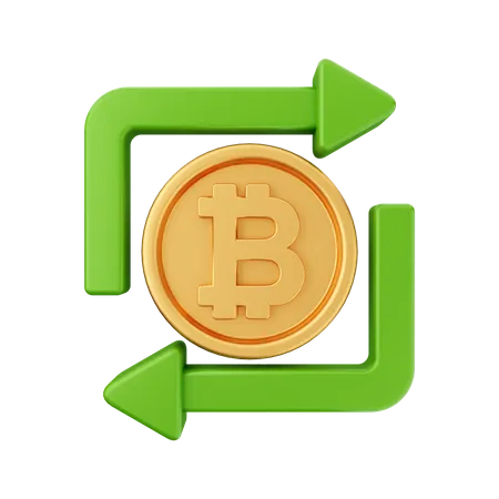 Illustration De Licone De Crypto Monnaie Bitcoin 3 D 3D Icon