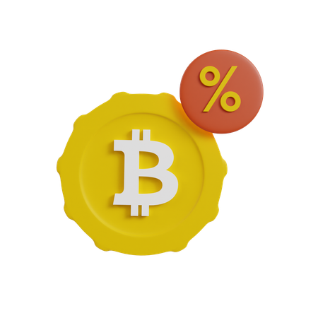 Réduction Bitcoin  3D Icon