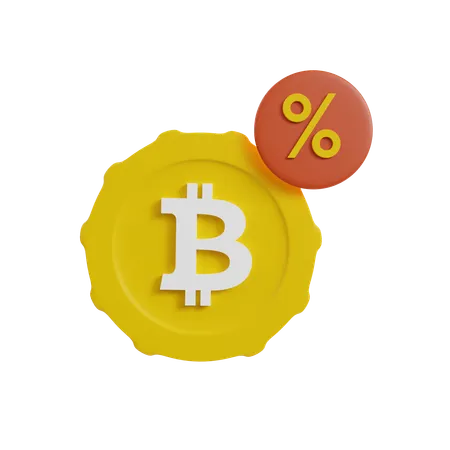 Réduction Bitcoin  3D Icon