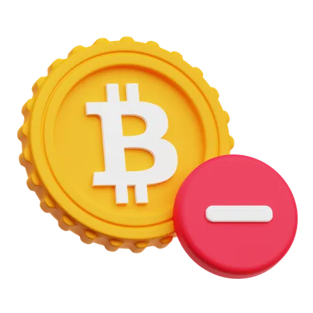 Remoção de bitcoin  3D Icon