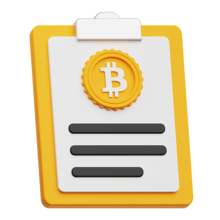 Bitcoin Report  3D Icon