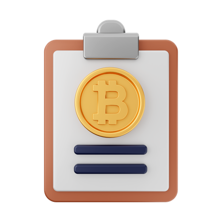 Bitcoin Report  3D Icon