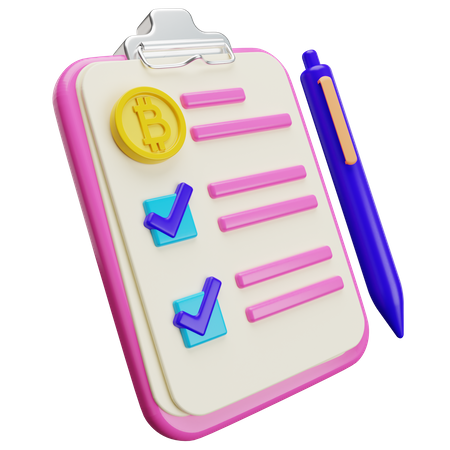 Bitcoin Report  3D Icon