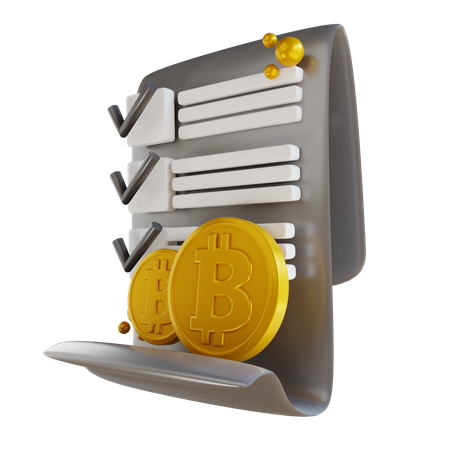 Bitcoin Report 3D Illustration
