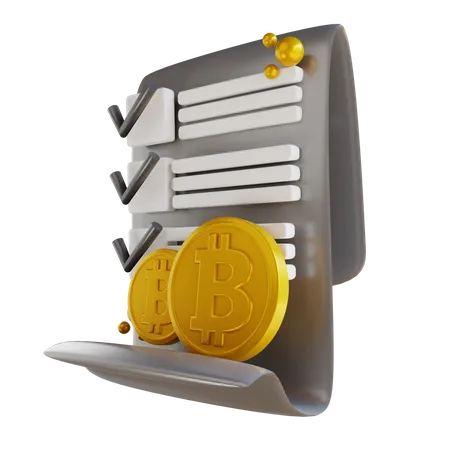 Bitcoin Report  3D Illustration