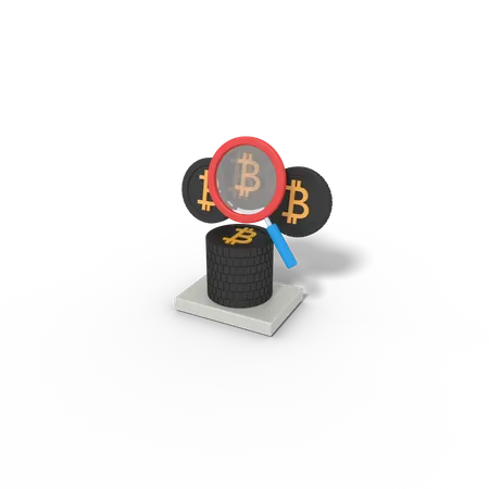 3 D Illustration Of Bitcoin Research 3D Icon