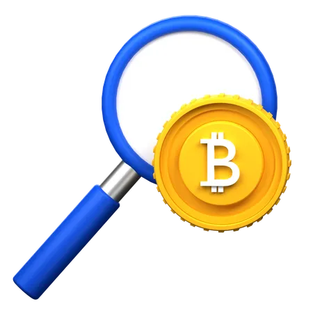 Search Bitcoin 3 D Illustration 3D Icon