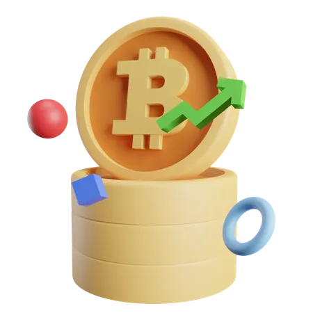 Revenu Bitcoin  3D Illustration