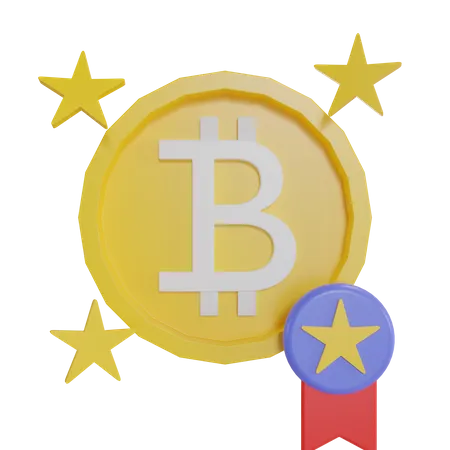 Bitcoin Reward  3D Illustration