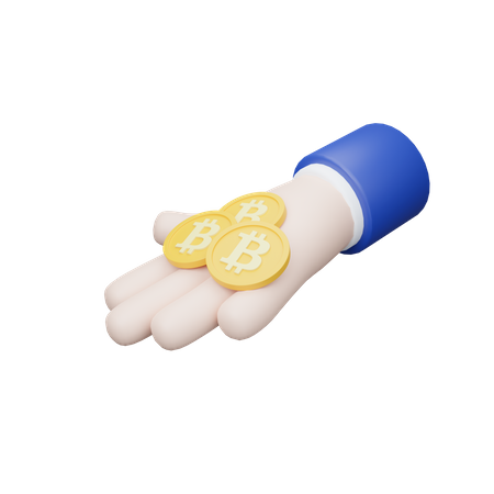 Bitcoin Right Hand  3D Icon