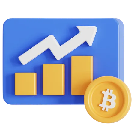 Bitcoin Value Up 3D Icon
