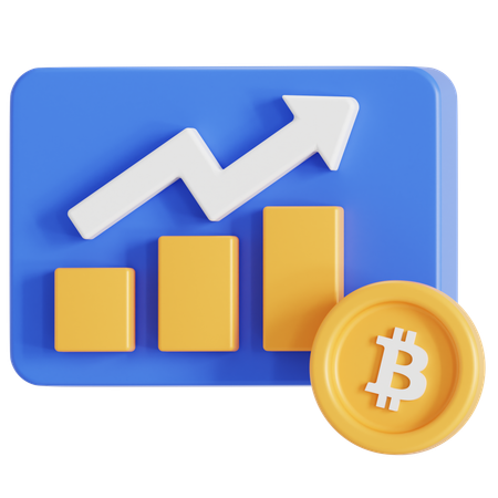 Bitcoin rise  3D Icon