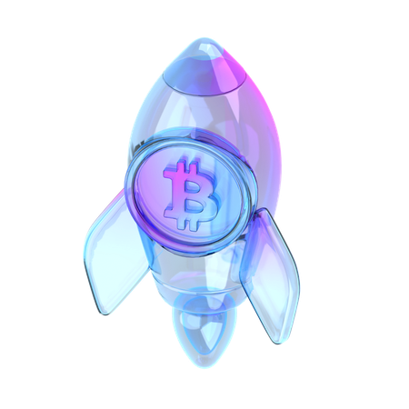 Fusée Bitcoin  3D Icon