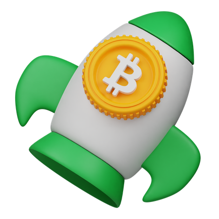 Bitcoin Rocket  3D Icon